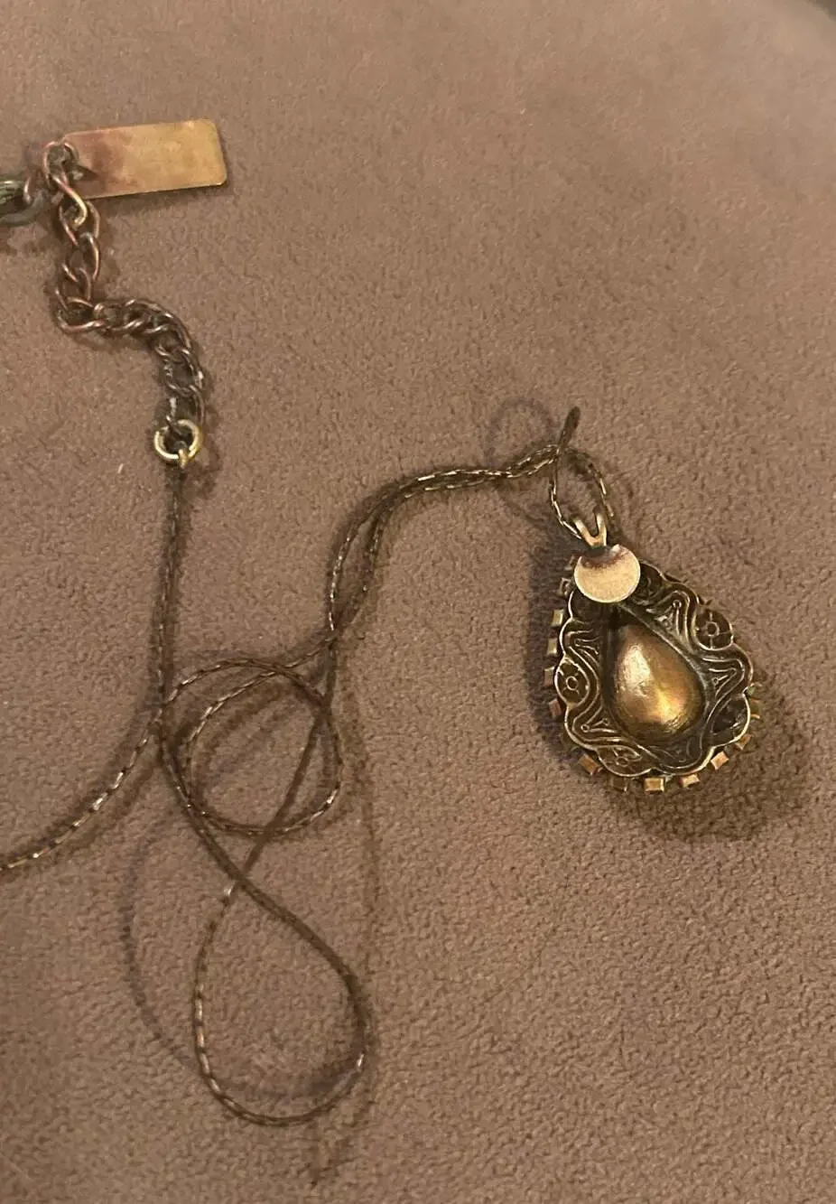 Elisabetta Ricciardi Teardrop Pendant Necklace with Rhinestone Halo